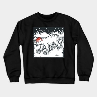 Polar Bear on Snowshoes Crewneck Sweatshirt